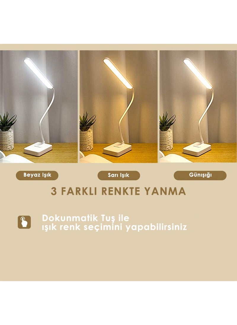 Technosmart USB Rechargeable White Phone Holder Table Lamp with Different Color Options Stylish Night Light Office  - Image 2