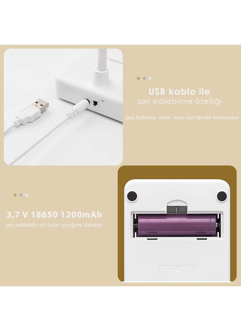 Technosmart USB Rechargeable White Phone Holder Table Lamp with Different Color Options Stylish Night Light Office  - Image 5