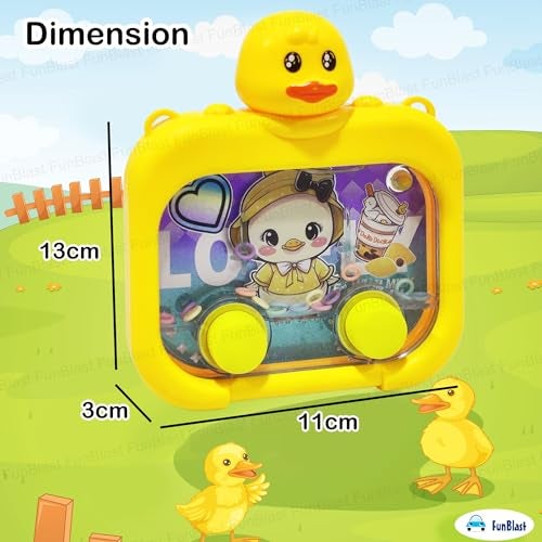 FunBlast Duck Theme Handheld Game for Kids – Aqua Toy Water Ring Toss Game with Flashing Lights, Handheld Games for Kids, Ideal Gift for Boys, Girls (Yellow) - Image 3