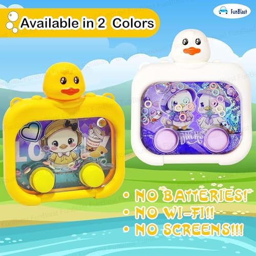FunBlast Duck Theme Handheld Game for Kids – Aqua Toy Water Ring Toss Game with Flashing Lights, Handheld Games for Kids, Ideal Gift for Boys, Girls (Yellow) - Image 4