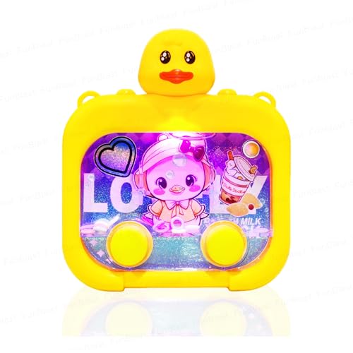 FunBlast Duck Theme Handheld Game for Kids – Aqua Toy Water Ring Toss Game with Flashing Lights, Handheld Games for Kids, Ideal Gift for Boys, Girls (Yellow) - Image 1