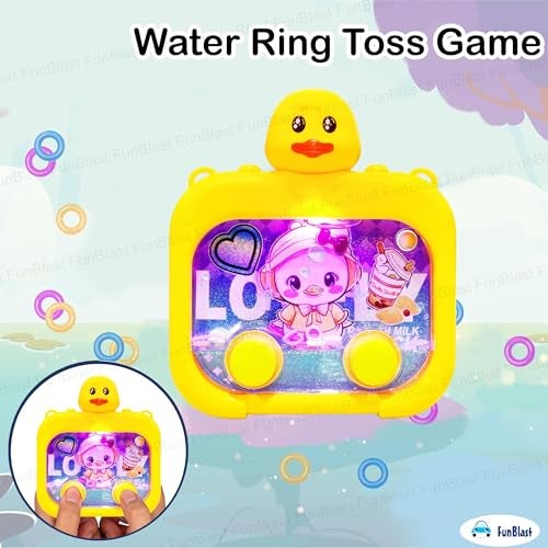 FunBlast Duck Theme Handheld Game for Kids – Aqua Toy Water Ring Toss Game with Flashing Lights, Handheld Games for Kids, Ideal Gift for Boys, Girls (Yellow) - Image 5