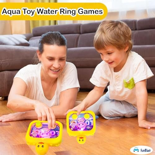 FunBlast Duck Theme Handheld Game for Kids – Aqua Toy Water Ring Toss Game with Flashing Lights, Handheld Games for Kids, Ideal Gift for Boys, Girls (Yellow) - Image 2