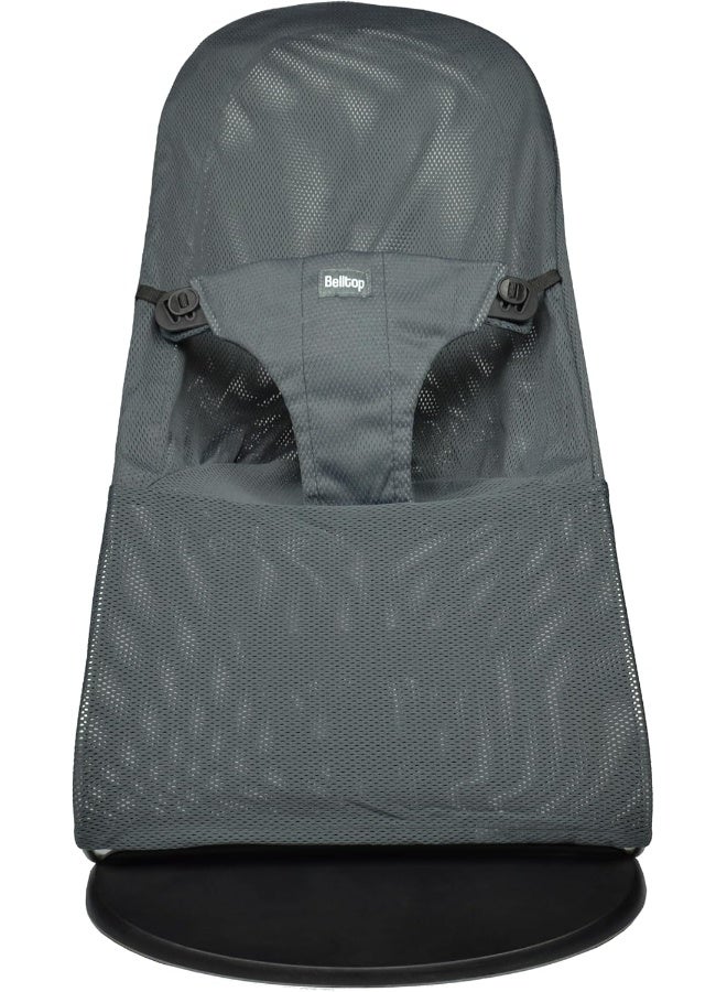 belltop Fabric seat for Bouncer Compatible with BabyjÃ¶rn Bouncer (Cover, seat): Balance, Soft & Bliss. Fresh mesh Style. Cover for Baby Bouncer. Baby seat for Hammock: Ergonomic fit - Grey - Image 1
