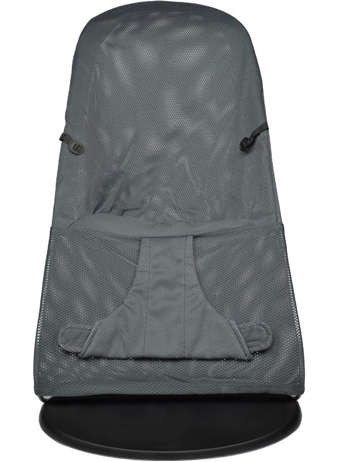 belltop Fabric seat for Bouncer Compatible with BabyjÃ¶rn Bouncer (Cover, seat): Balance, Soft & Bliss. Fresh mesh Style. Cover for Baby Bouncer. Baby seat for Hammock: Ergonomic fit - Grey - Image 2
