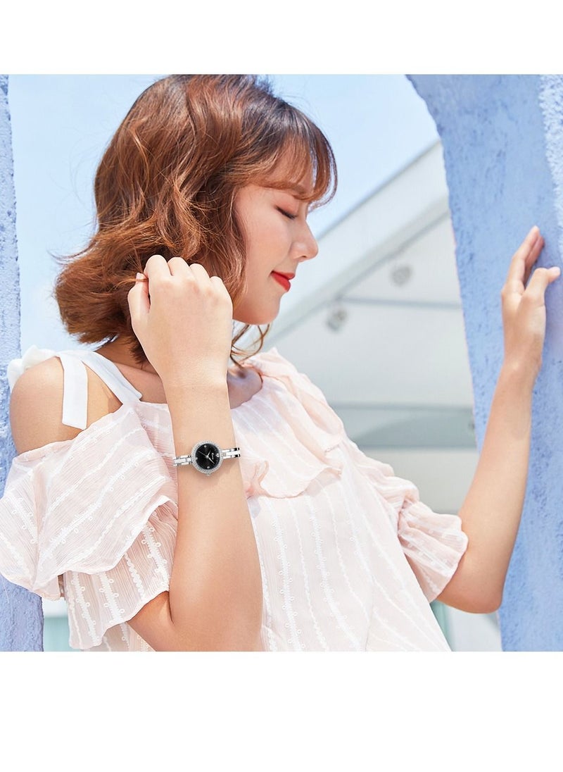 KIMIO - Kimio Ladies Luxury Diamond Waterproof Quartz Stainless Steel Bracelet Watch for Party Travel Shopping - Image 1