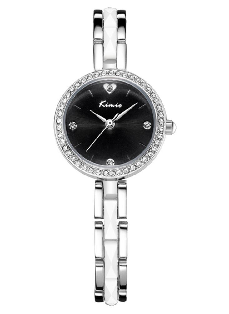 KIMIO - Kimio Ladies Luxury Diamond Waterproof Quartz Stainless Steel Bracelet Watch for Party Travel Shopping - Image 1