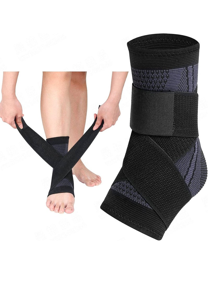 Gonice 1 pair Ankle Support Brace, Adjustable Compression Ankle Support, for Men Women Achilles Tendon Support and Plantar Fasciitis, Eases Pain Swelling and Sprained Ankle Pain - Image 1