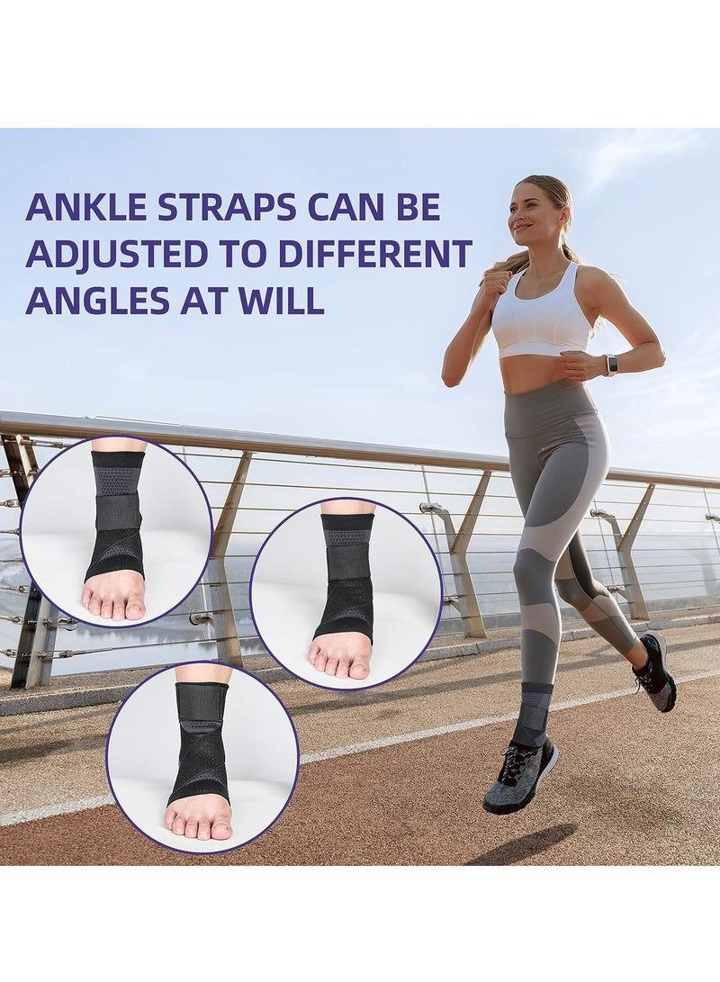 Gonice 1 pair Ankle Support Brace, Adjustable Compression Ankle Support, for Men Women Achilles Tendon Support and Plantar Fasciitis, Eases Pain Swelling and Sprained Ankle Pain - Image 3