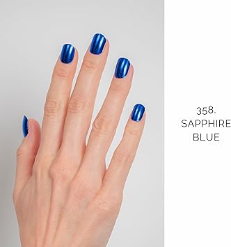 NAILOG Semi Cured Gel Nail Strips 20 Extra Long Stickers Glossy Long Lasting Soft Gel Finish Wrap Sapphire Blue - Image 2