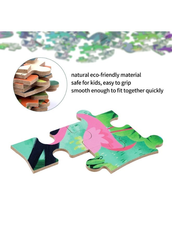 Bukela Children’s Wooden Puzzle Toy – Tin Box, Five-in-One Flamingo Design, Brain Teaser for Kids - Image 5
