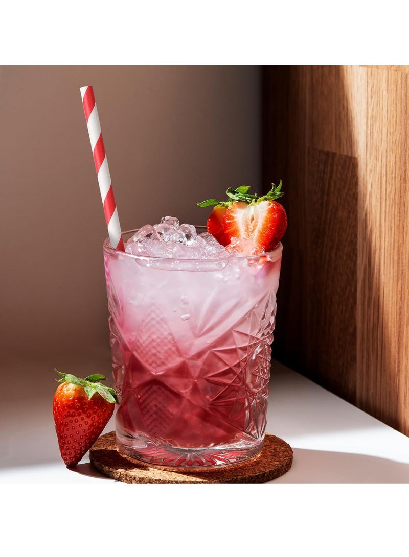 100 Pieces Disposable Red Striped Paper Straws,Party Decorative Straw Cocktail Drinking Straws Bulk for Drinking Crafts Birthday Wedding Party Decorations Supplies  - Image 4