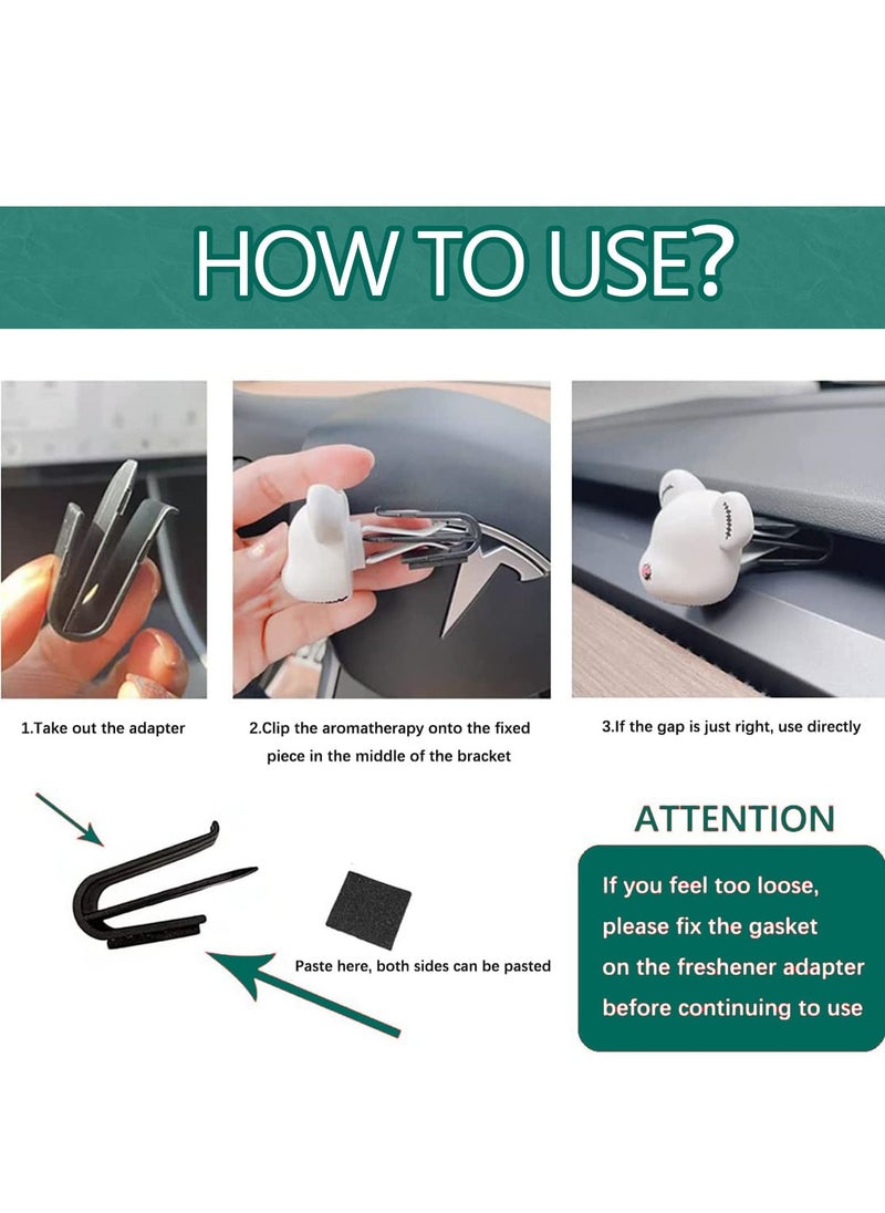 SYOSI - Air Freshener Adapter Clips Compatible with Tesla Model 3 / Y 2017-2023, 4 Pack Airvent Clips Fresheners Holder with Spacers Center Console Holders Upgrade Accessories (Air Freshener NOT Included) - Image 1