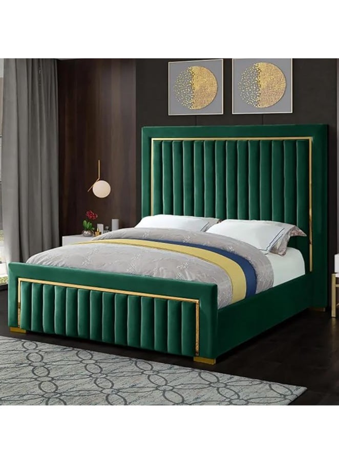 Poppins Home Poppins HOME Modern luxury high back double wedding bed (Green) 