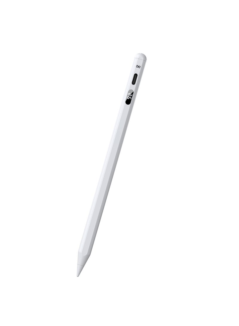 INFINYTY iPad Stylus Pen – Pointé Series, Real-Time Battery Display, Attaches Magnetically with iPad, One Extra Nib, Palm Rejection, Pressure Sensitivity, Smart Chip, USB-C Fast Charging, 10-Hour Battery Life & Auto Sleep - Image 1