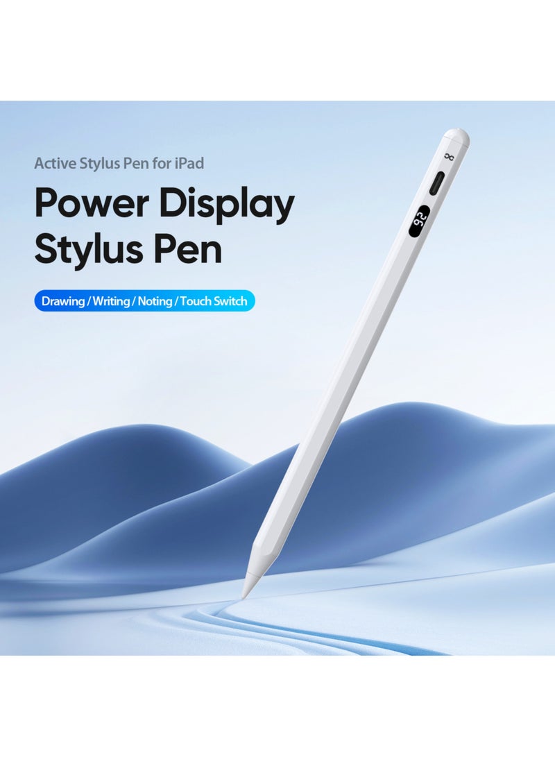 INFINYTY iPad Stylus Pen – Pointé Series, Real-Time Battery Display, Attaches Magnetically with iPad, One Extra Nib, Palm Rejection, Pressure Sensitivity, Smart Chip, USB-C Fast Charging, 10-Hour Battery Life & Auto Sleep - Image 2