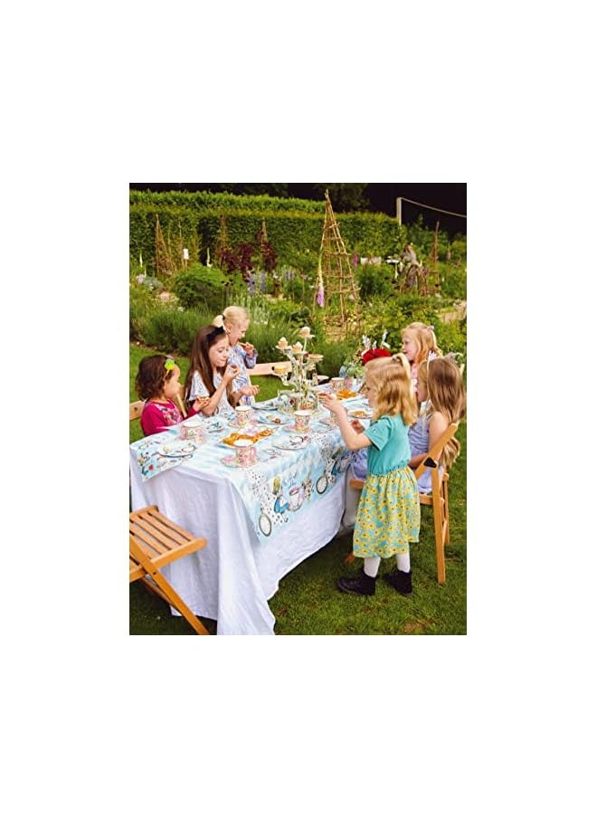 Raxoom - Tables Truly Alice in Wonderland Small Scalloped Paper Plates 12-Pack, Blue - Image 1