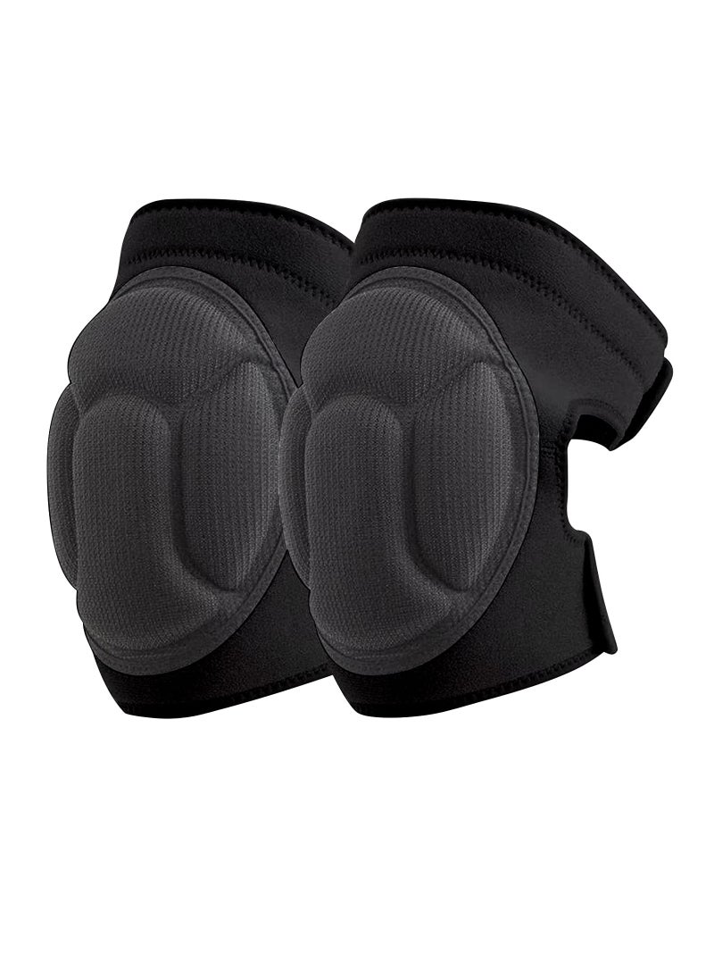 Generic Adjustable Knee Protectors Pads for Men & Women - Cushioned Collision Avoidance for Volleyball, Dance & Sports (Black)  - Image 1