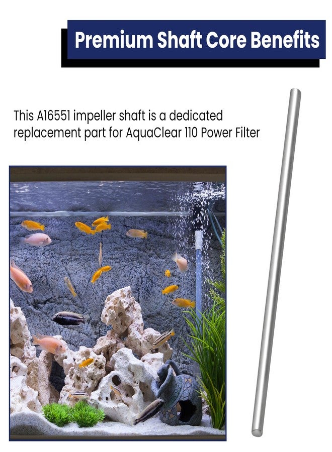 عمود المروحة ETZ A16551 لمضخة رأس الطاقة Aqua Clear AC110 (AC500) وقطع غيار فلتر الطاقة (عبوة من قطعتين) - Image 5