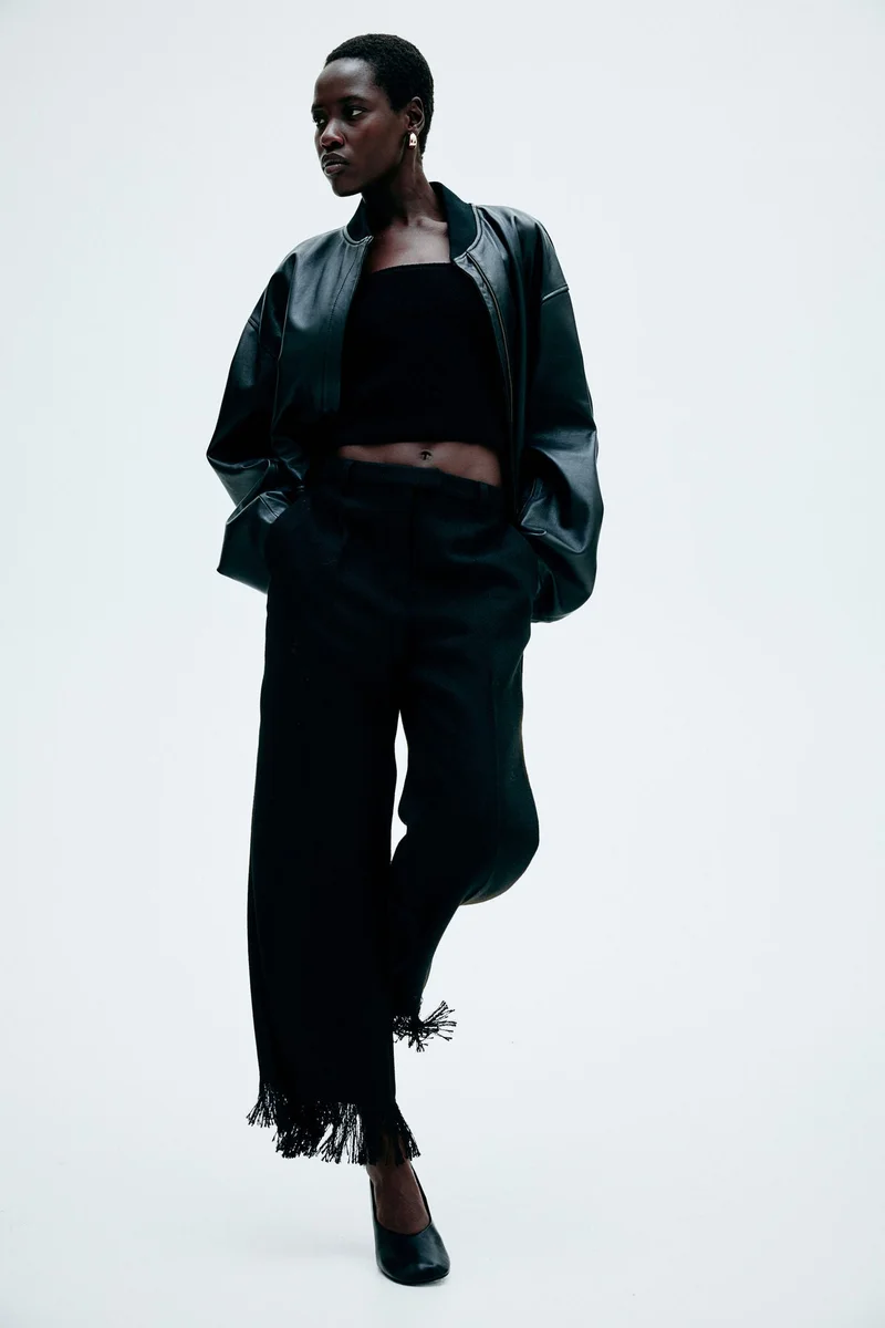 H&M Frayed-hem trousers