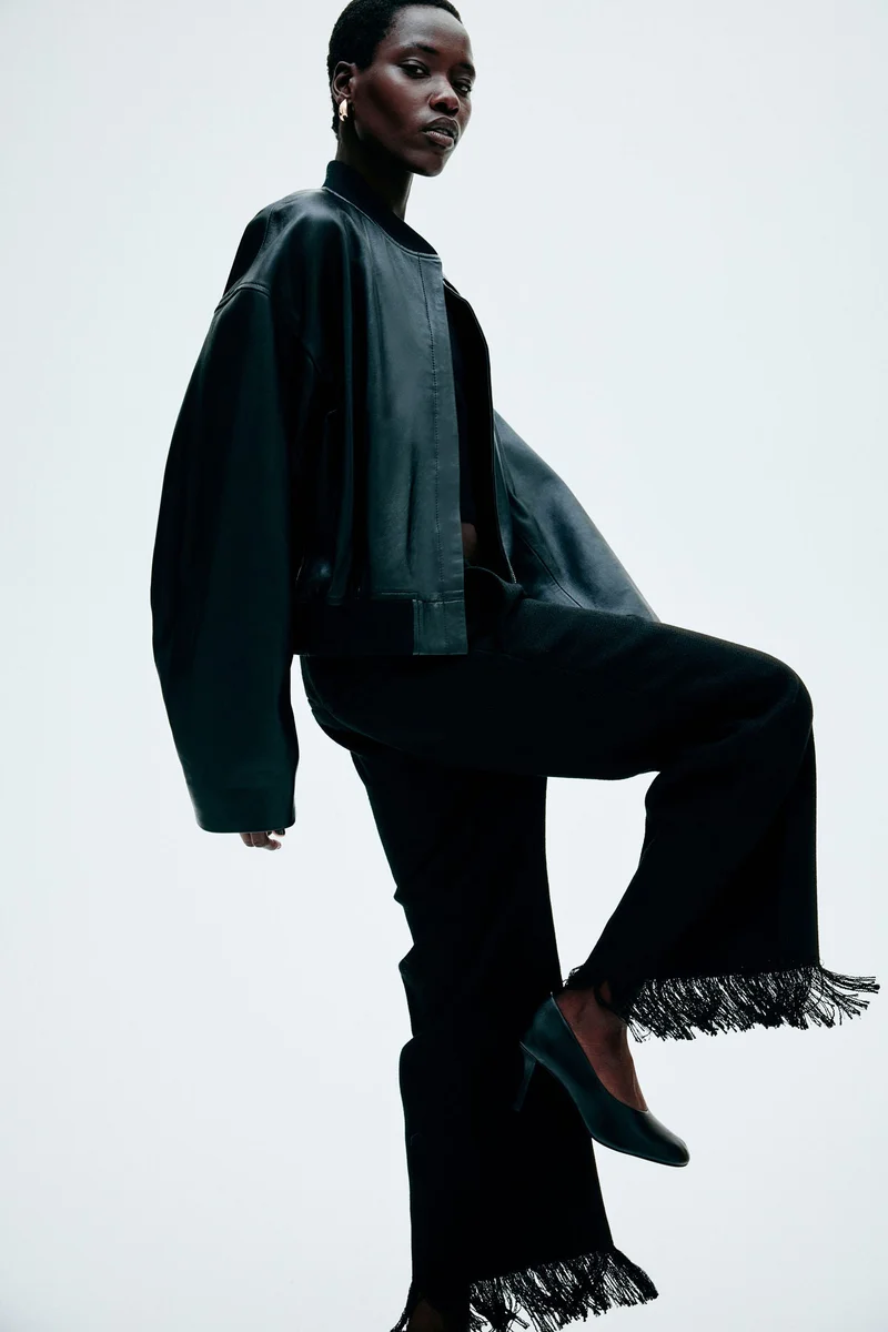 H&M Frayed-hem trousers