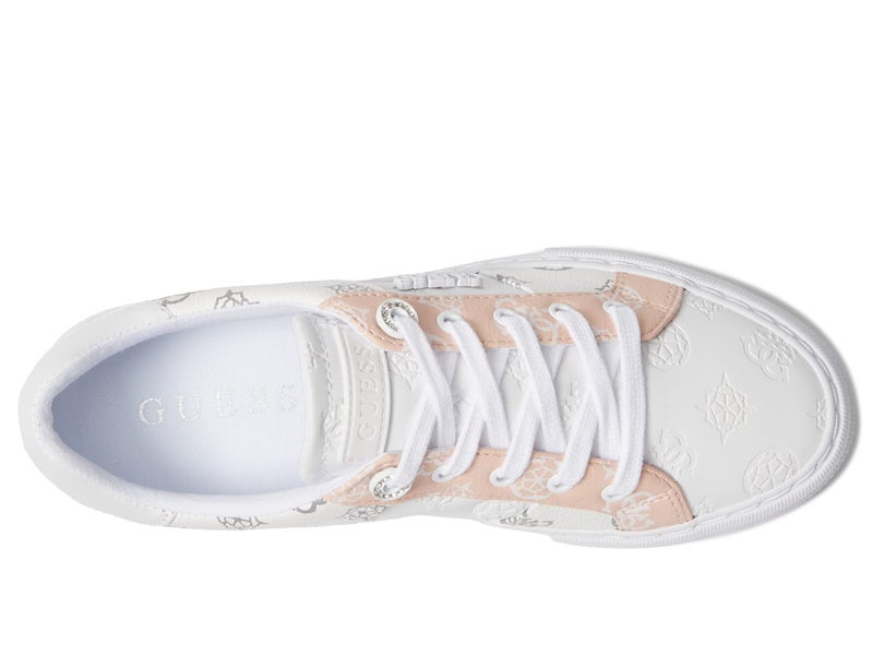 Guess Women's Loven3 Sneaker, White/Pink 680, 9 - Image 3