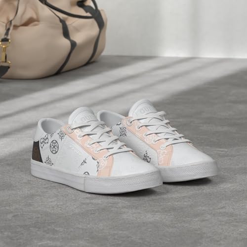 Guess Women's Loven3 Sneaker, White/Pink 680, 9 - Image 2