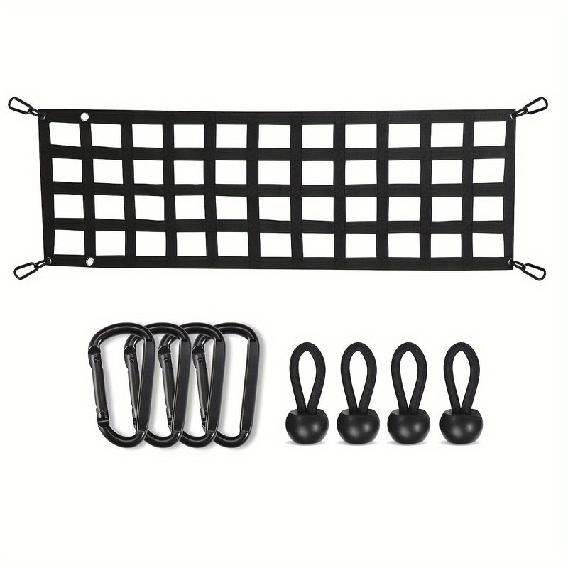 Tailgate Net For Full Size Truck, 152.4*45.72cm Heavy Duty Tailgate Cargo Net With UV Protection, Fit For Ford, For Toyota, For GMC, For Dodge RAM, For Jeep - Image 3