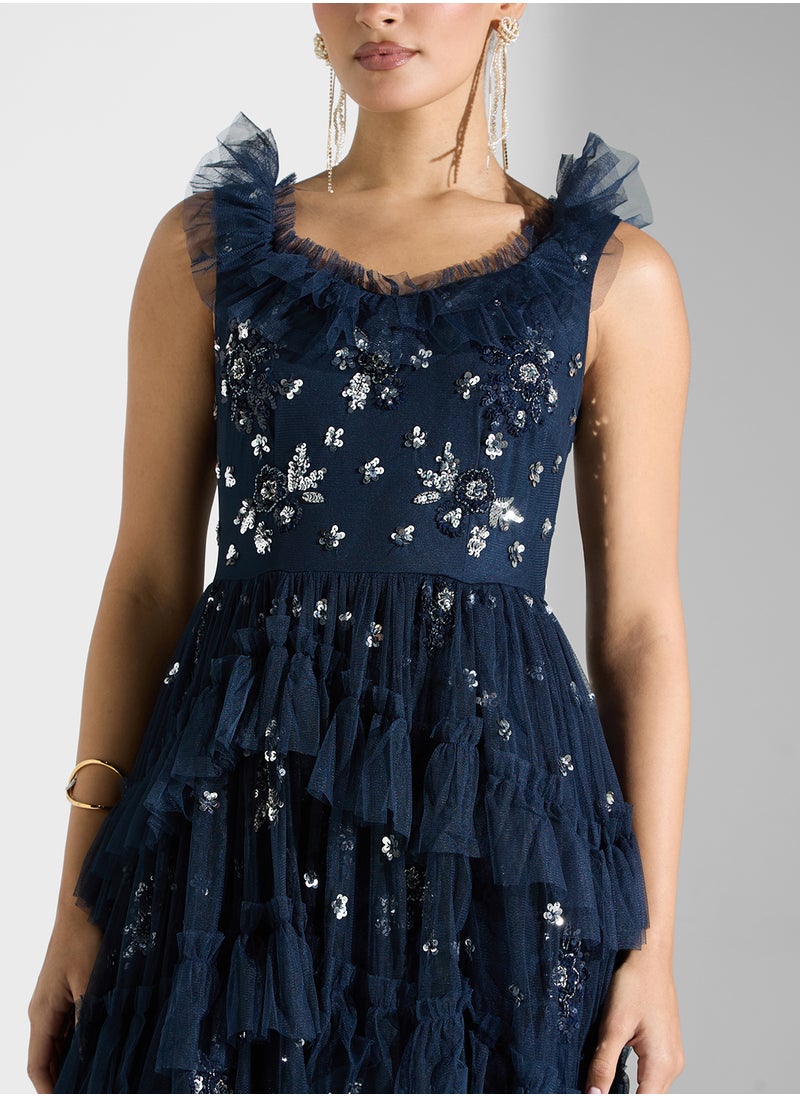 Maya Tiered Skirt Embellished Maxi Dress  - Image 3