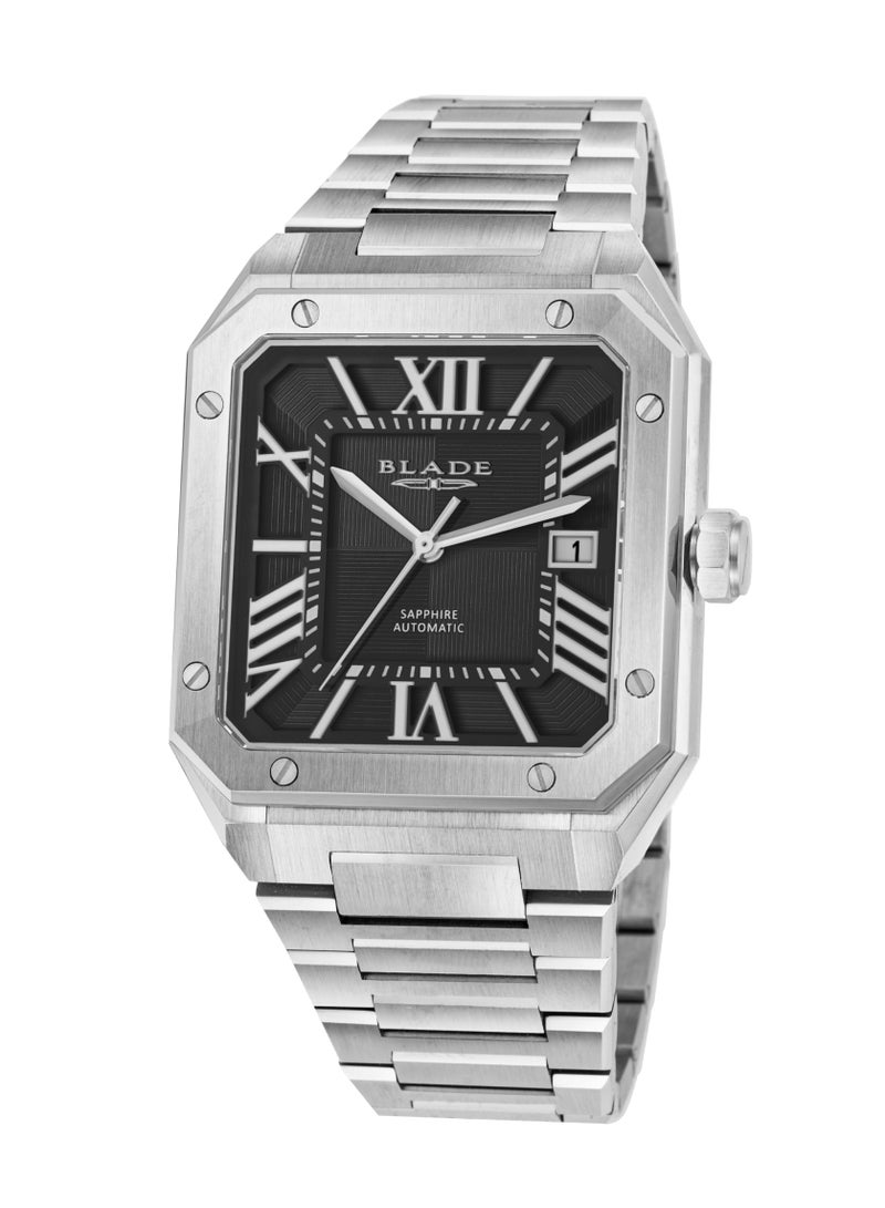 BLADE Magnus SS Automatic 24 Black 3655G2SNS SS Case & Band Calendar Men's Watch