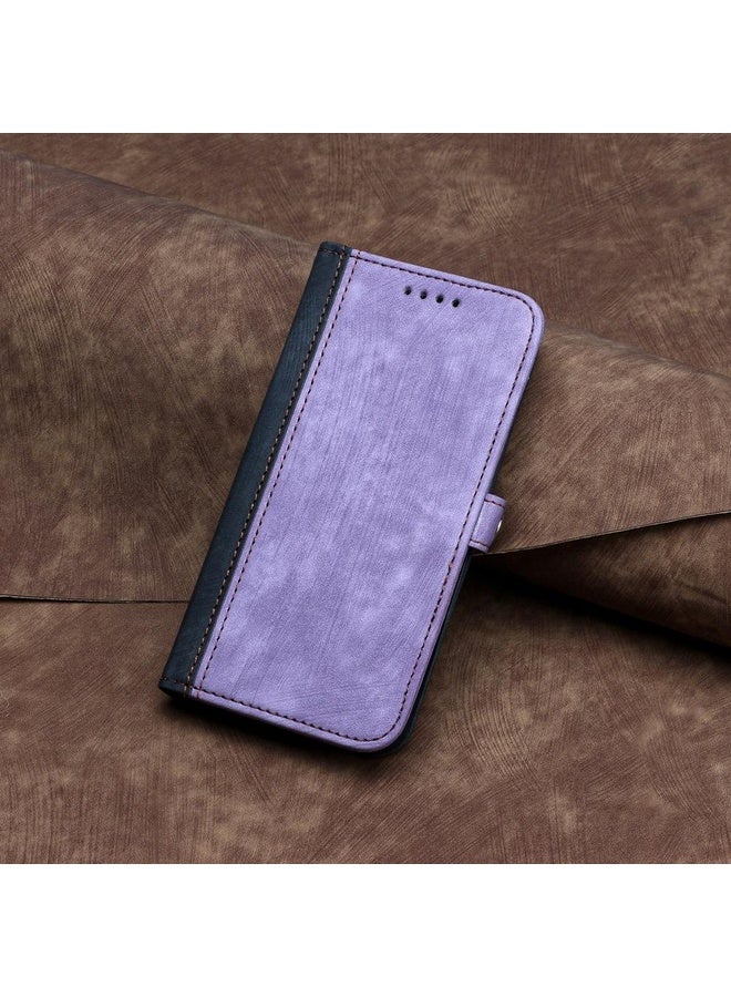 BURAQ Case Cover For Samsung Galaxy A56 5G Side Buckle Double Fold Hand Strap Leather Phone Case(Purple) - Image 2