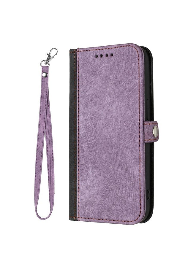 BURAQ Case Cover For Samsung Galaxy A56 5G Side Buckle Double Fold Hand Strap Leather Phone Case(Purple) - Image 3