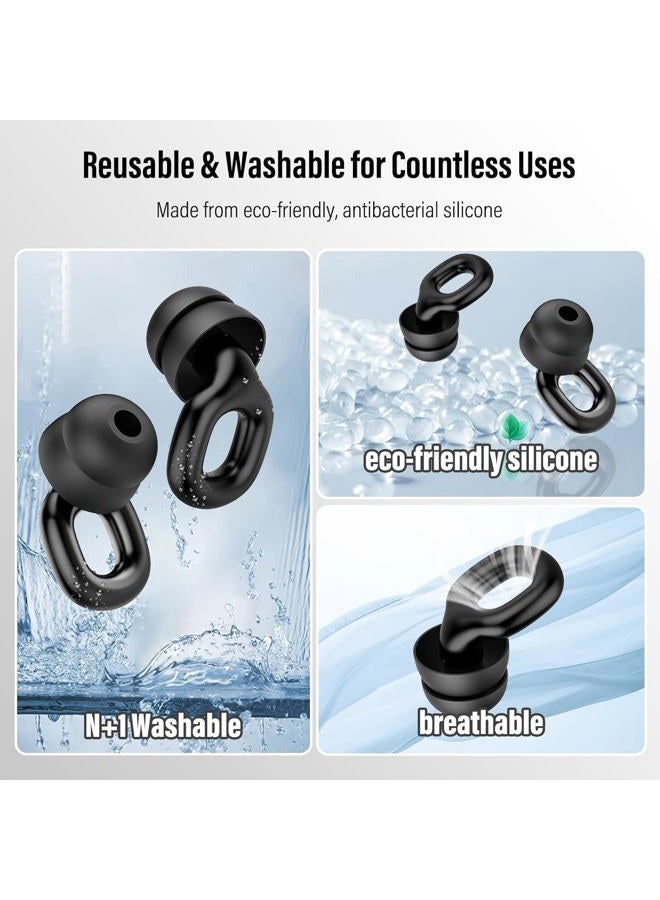 Thunelec Ear Plugs for Sleeping with Single/Double Caps, Silicone Ear Plugs for Noise SNR 35 dB, Reusable Ear Protection Ear Plugs for Sleep/Focus/Concerts/Travel, 7 Pairs Ear Caps in S/M/L Black - Image 5