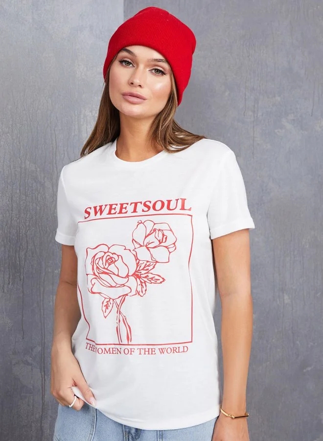 Take Two Short Sleeves Sweetsoul Graphic Printed Regular T-shirt