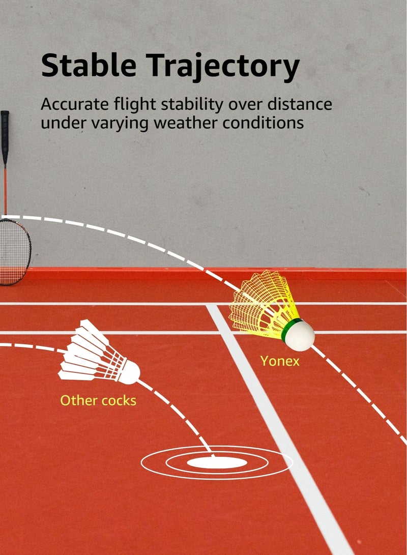 Yonex Mavis 300 Pack of 6 Nylon Badminton Shuttlecocks  | Yellow | Slow Speed | Fast Recovery, Durable & Accurate Flight - Image 5