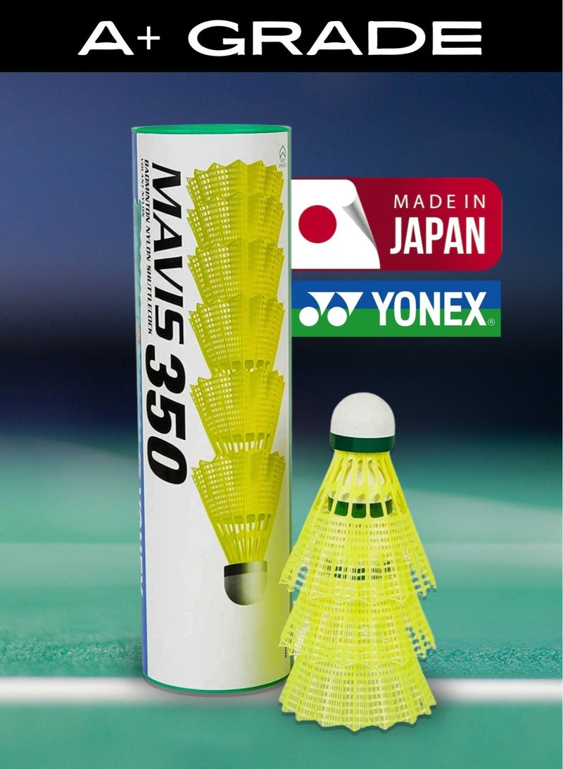 Yonex Mavis 300 Pack of 6 Nylon Badminton Shuttlecocks  | Yellow | Slow Speed | Fast Recovery, Durable & Accurate Flight - Image 3