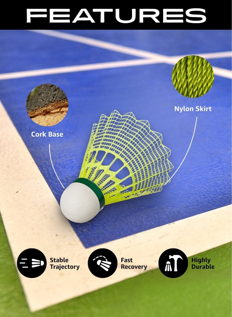 Yonex Mavis 300 Pack of 6 Nylon Badminton Shuttlecocks  | Yellow | Slow Speed | Fast Recovery, Durable & Accurate Flight - Image 2