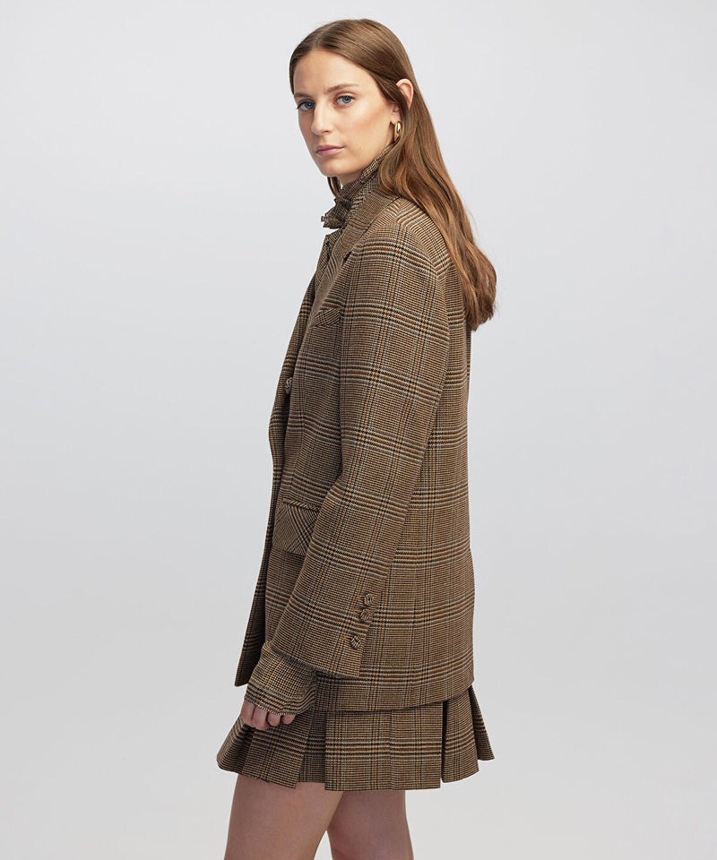 Ipekyol Plaid Blazer with Brooch - Image 3