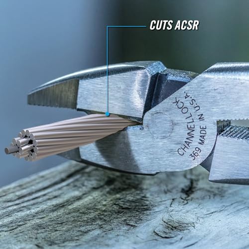 Channellock 369 9.5-Inch Lineman's Pliers | Xtreme Leverage Technology (XLT) Requires Less Force to Cut than Other High-Leverage Models | Forged from High Carbon Steel | Made in the USA, Blue Handle - Image 5