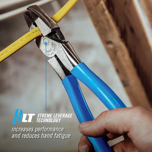 Channellock 369 9.5-Inch Lineman's Pliers | Xtreme Leverage Technology (XLT) Requires Less Force to Cut than Other High-Leverage Models | Forged from High Carbon Steel | Made in the USA, Blue Handle - Image 3