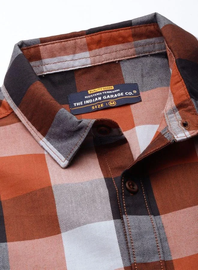 The Indian Garage Co The Indian Garage Co Men Multi Checked Slim Fit Shirt
