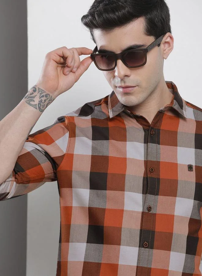 The Indian Garage Co The Indian Garage Co Men Multi Checked Slim Fit Shirt