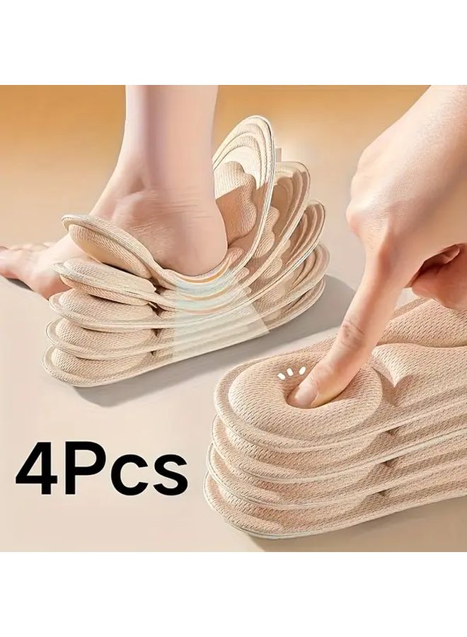 Black 2pcs Deodorizing Insoles For Men Women 6D Ergonomic Design Thick Soft Breathable Memory Foam Cushioning Support For High Heels Comfortable Footwear - Image 3