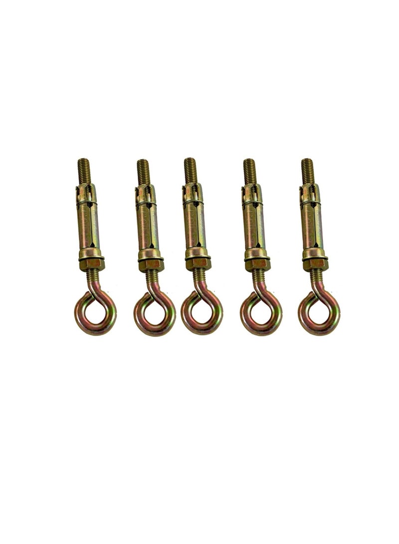 High Strength Metal Sleeve Shield Closed Hook/Eye Hook | Open Hook Anchor Bolt Pack of 5 (CLOSED HOOK, 10 MM)  - Image 1