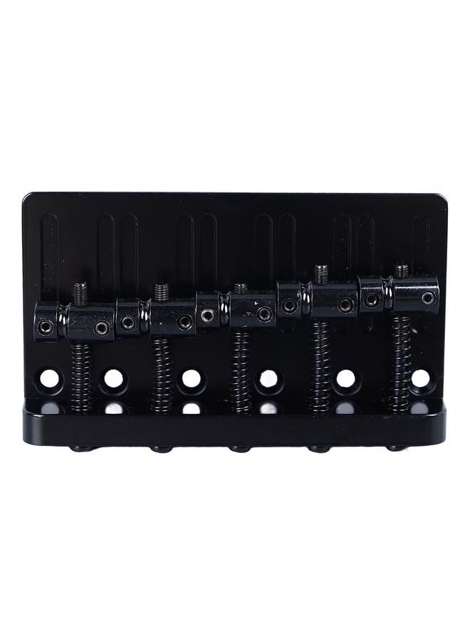 Electric Bass Bridge 5 String Bass Saddle Bridge Thickened Tailpiece Bridge Replacement with Screws Wrench Black