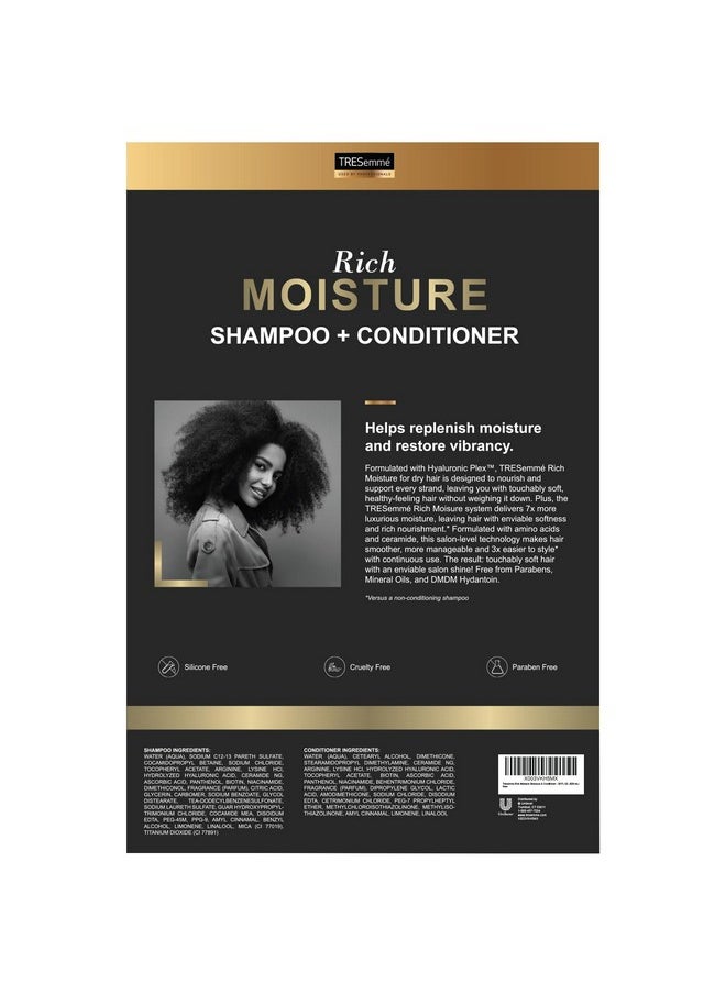 TRESemmé Shampoo & Conditioner Sulfatefree Family Size Moisture Rich Hair Treatment For Dry Damaged Hair Hydrating Hyaluronic Acid Vitamin C And Biotin For Hair Repair 28 Oz (2 Piece Set)  - Image 2