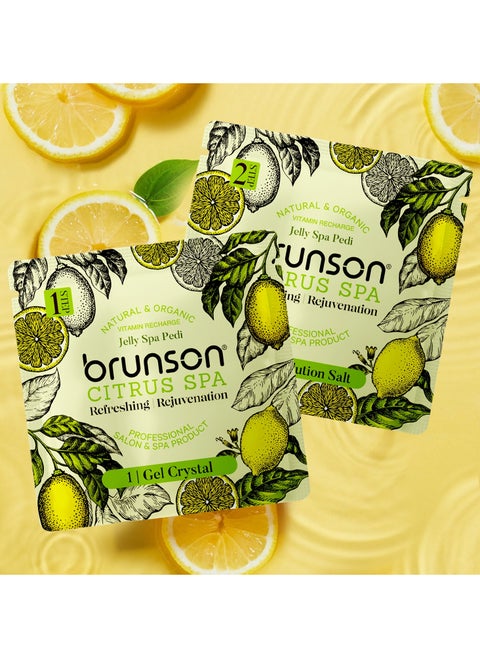 Say Goodbye to Hard Feet – Brunson 2-in-1 Citrus Jelly Spa Pedicure Kit – Gel Crystals & Dissolution Salt, 50g for Smooth, Soft Feet with Refreshing Rejuvenation