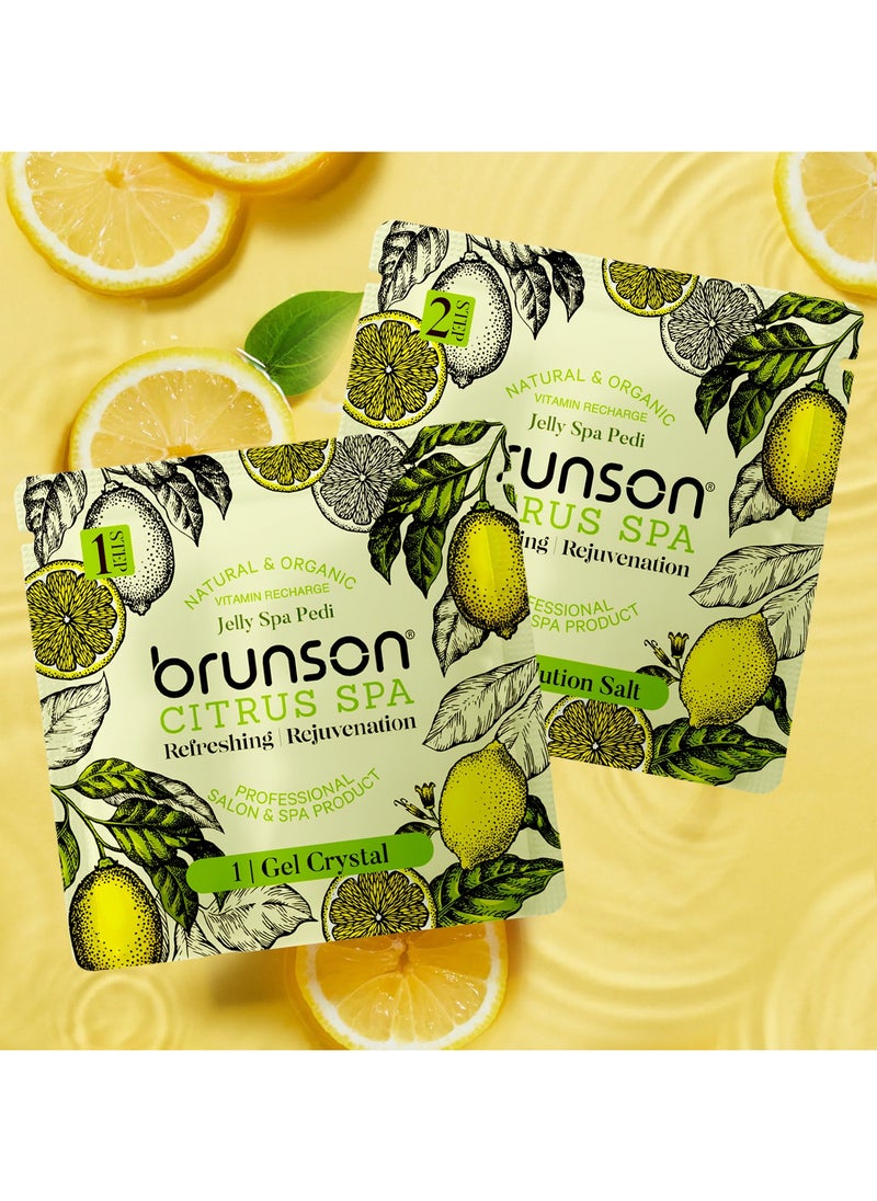 brunson - Say Goodbye to Hard Feet – Brunson 2-in-1 Citrus Jelly Spa Pedicure Kit – Gel Crystals & Dissolution Salt, 50g for Smooth, Soft Feet with Refreshing Rejuvenation - Image 1