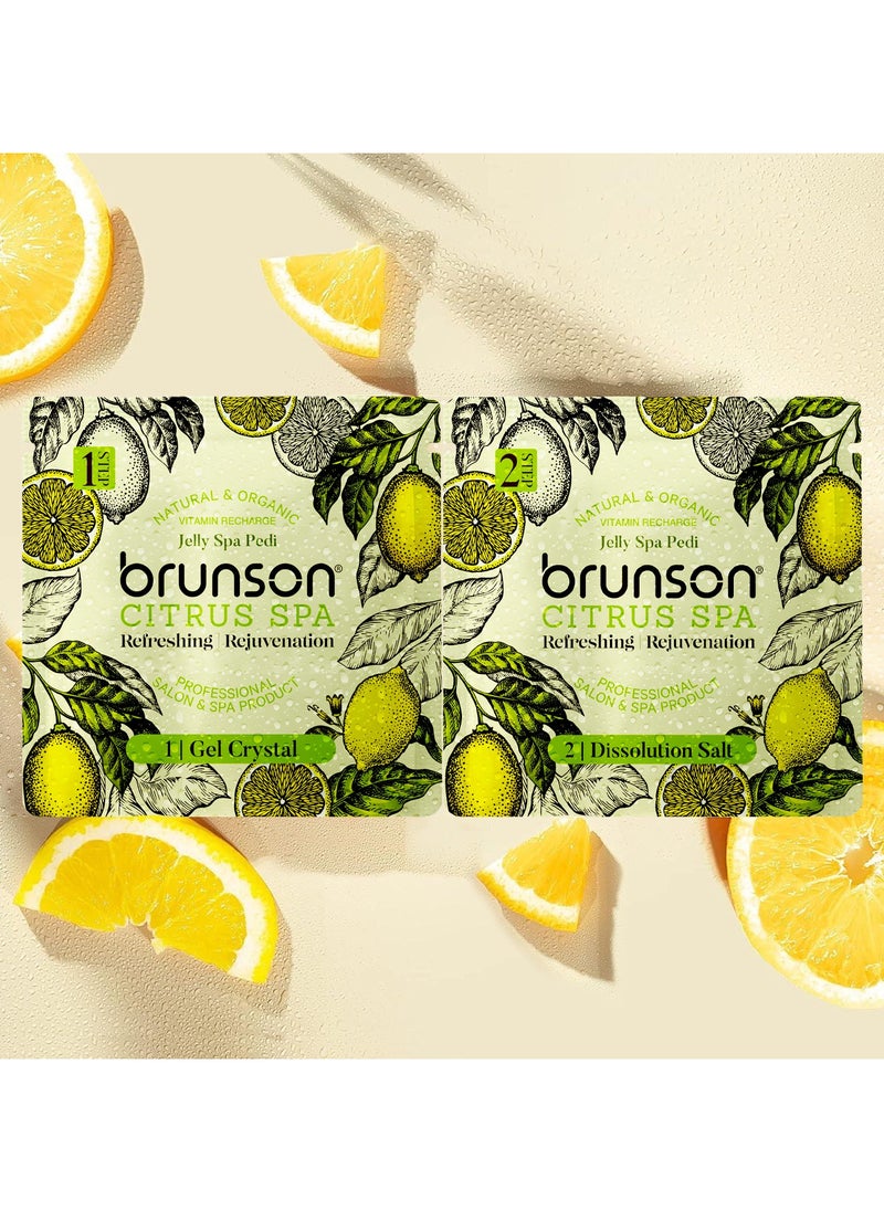 brunson - Say Goodbye to Hard Feet – Brunson 2-in-1 Citrus Jelly Spa Pedicure Kit – Gel Crystals & Dissolution Salt, 50g for Smooth, Soft Feet with Refreshing Rejuvenation - Image 1