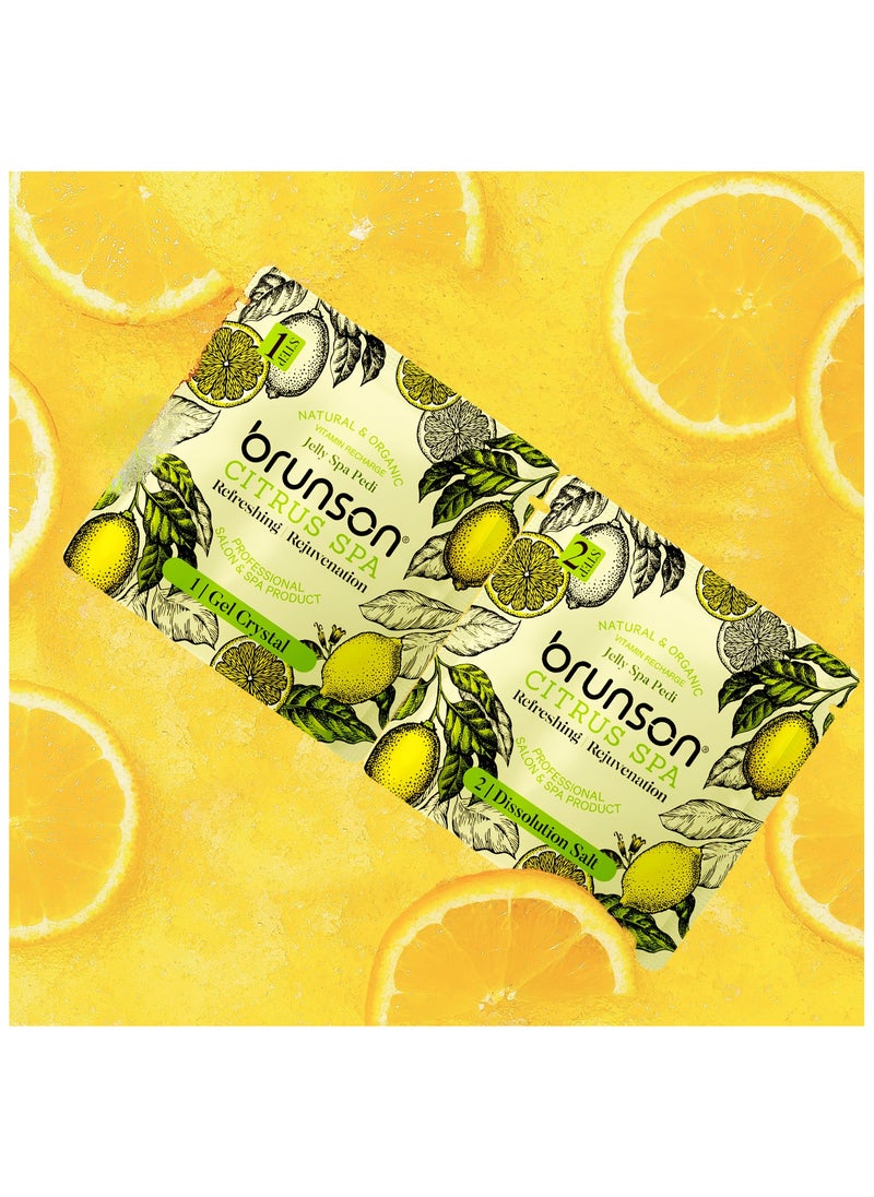 brunson - Say Goodbye to Hard Feet – Brunson 2-in-1 Citrus Jelly Spa Pedicure Kit – Gel Crystals & Dissolution Salt, 50g for Smooth, Soft Feet with Refreshing Rejuvenation - Image 1